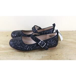 New Gap Shoes Black Glitter MaryJane 12 Girls Slip On Ballet Flats